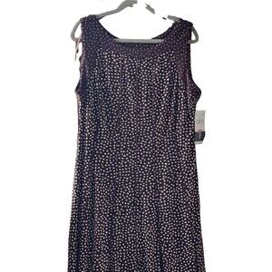 Perceptions New York Brown Ivory Polka Dot Sleeveless Shift Dress‎ Size 18 NWT